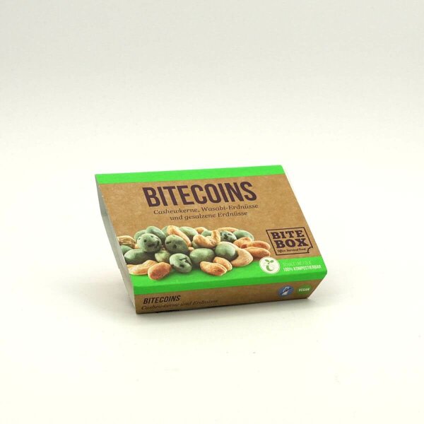 Bitecoins | 55g  Cashewkerne, Wasabi-Erdnüsse und gesalzene Erdnüsse